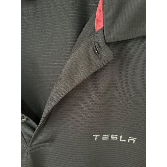Men's TESLA black s/s polo shirt size XL - Picture 1 of 8